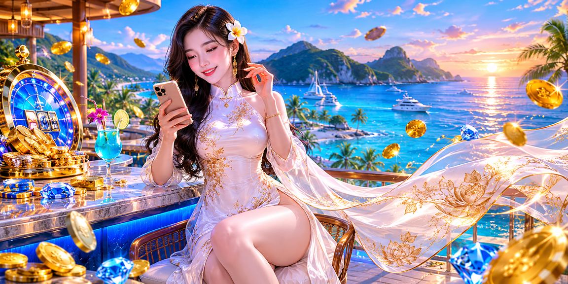 Phụ nữ mặc áo dài tại Côn Đảo trải nghiệm casino mobile trên điện thoại